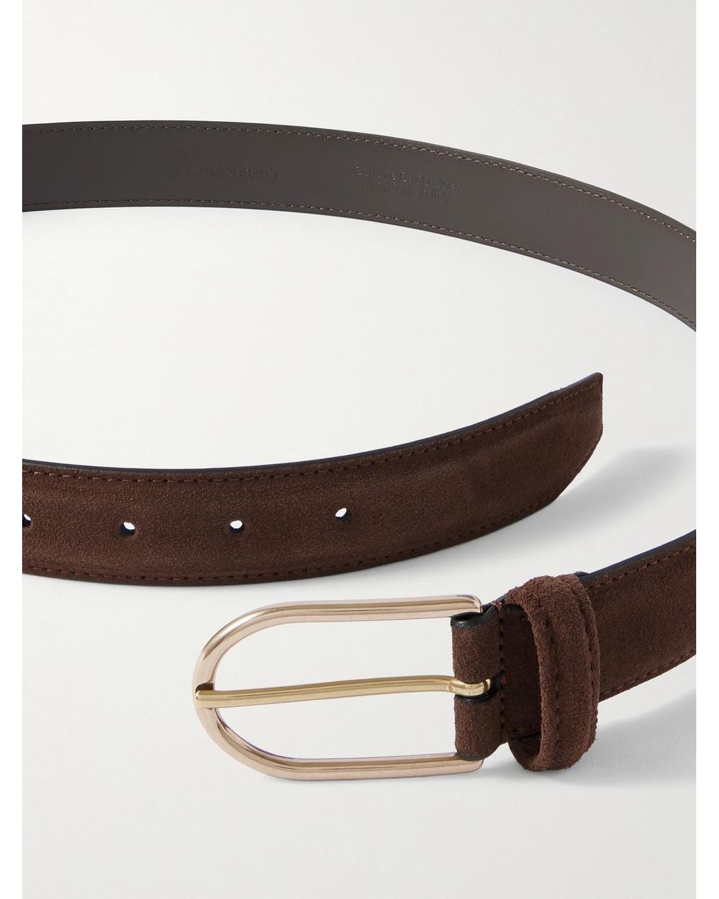 Andersons Brown 3Cm Suede Belt for men