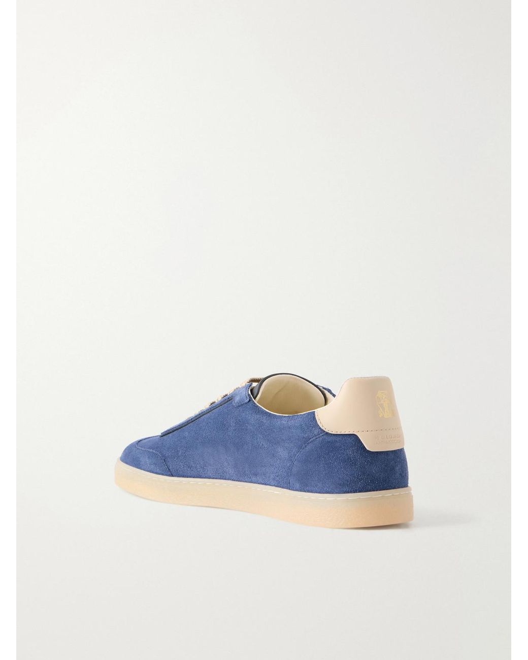 Brunello Cucinelli Blue Coda Di Rondine Suede Sneakers for men
