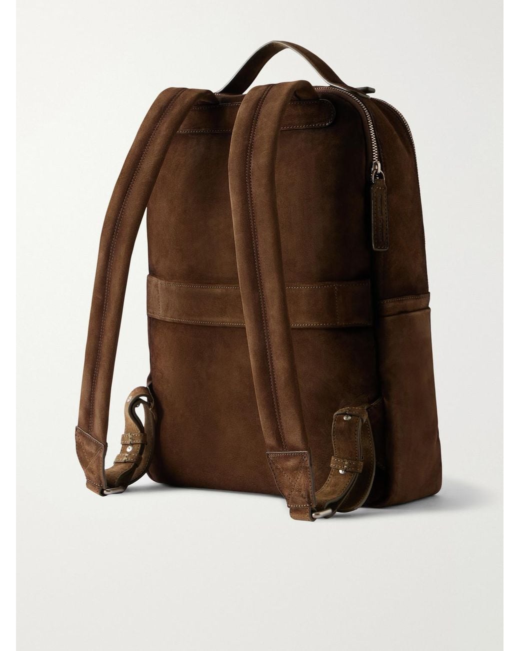Officine Creative Brown Quentin/023 Suede Backpack for men