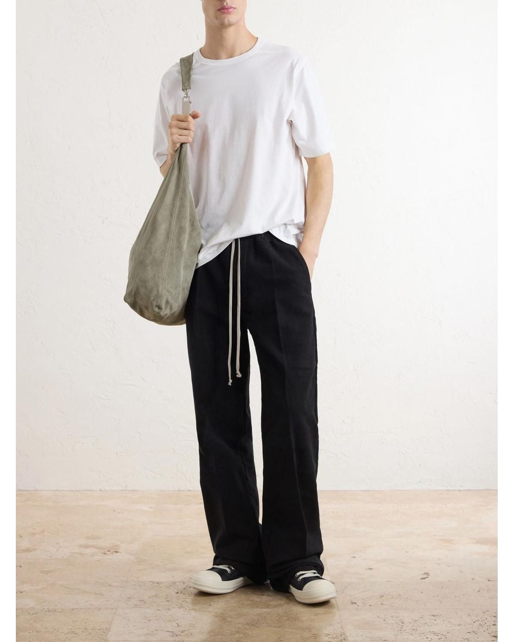 Rick Owens White Brad Cotton-Jersey T-Shirt for men