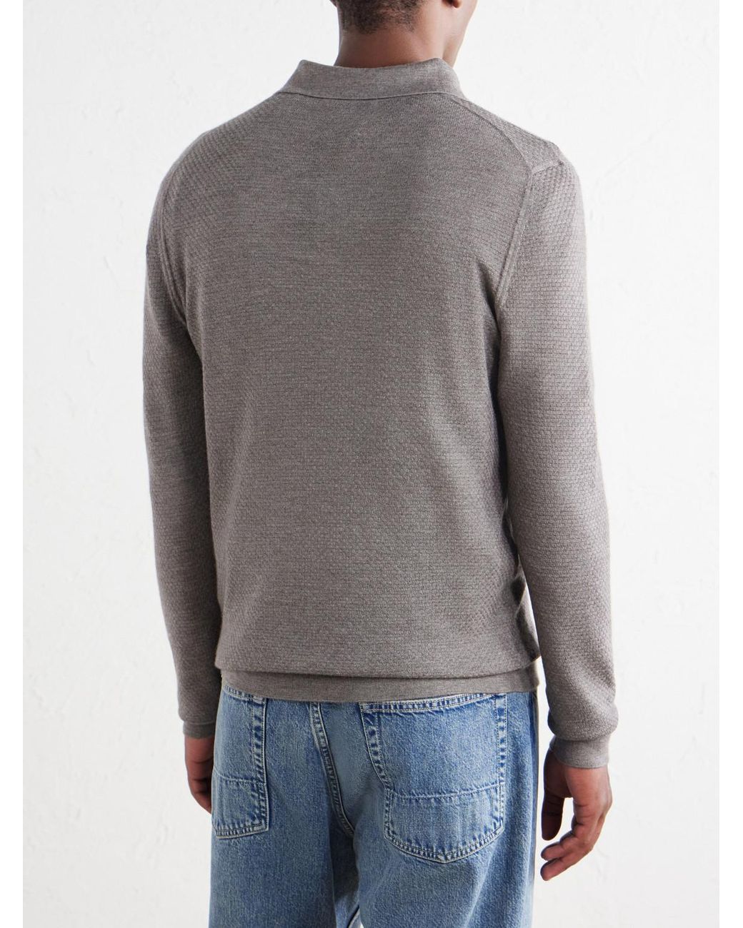Mr P. Gray Cashmere And Silk-Blend Polo Sweater for men