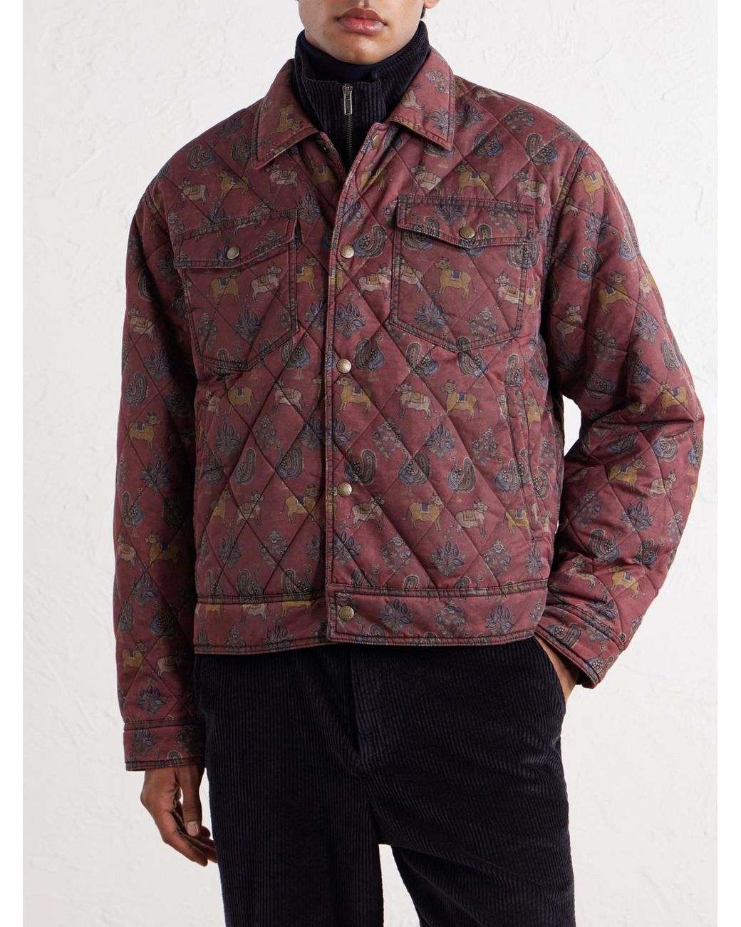 Aimé Leon Dore Printed Quilted Shell Jacket in Purple für Herren