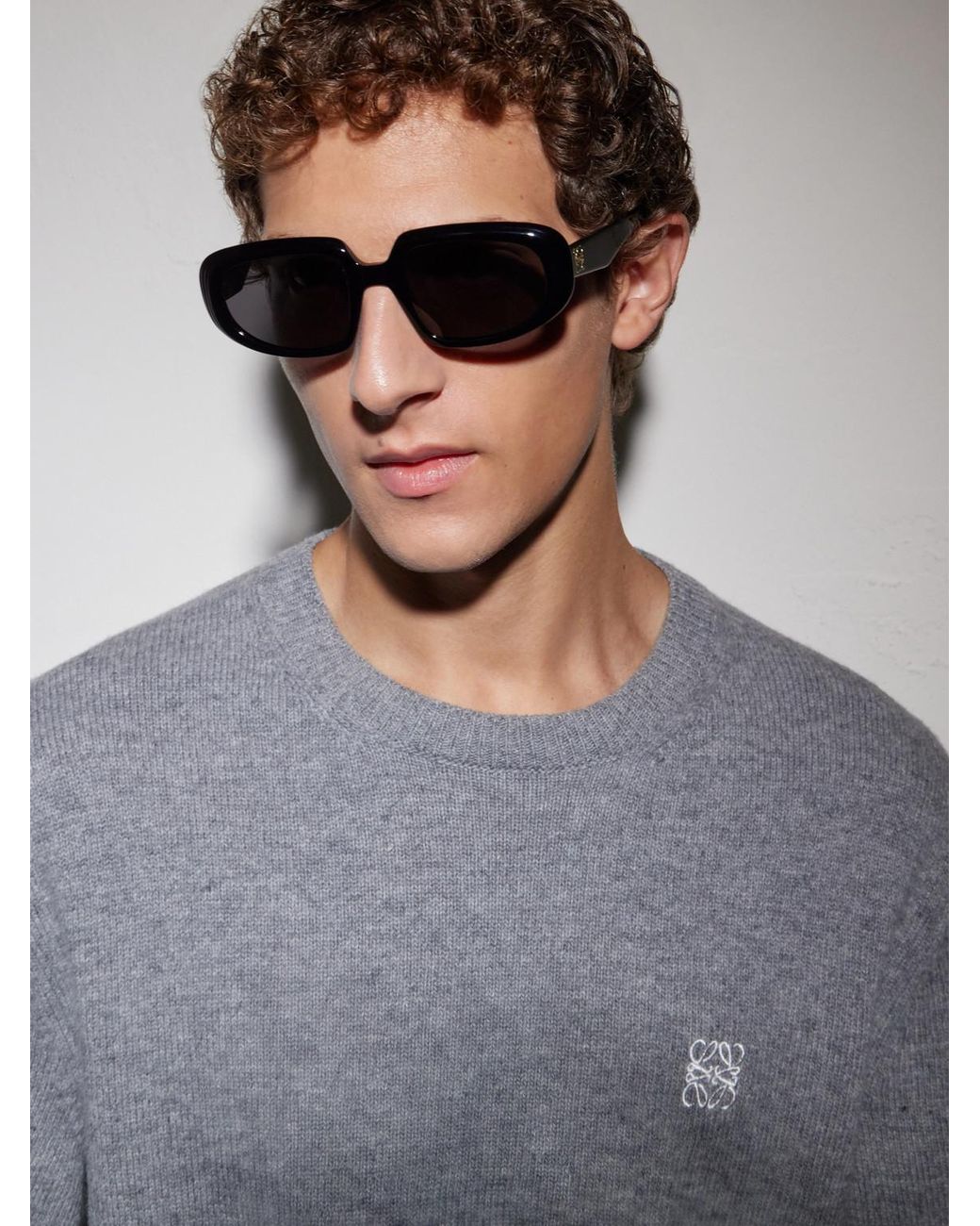 Loewe Blue Anagram Round-Frame Acetate Sunglasses for men