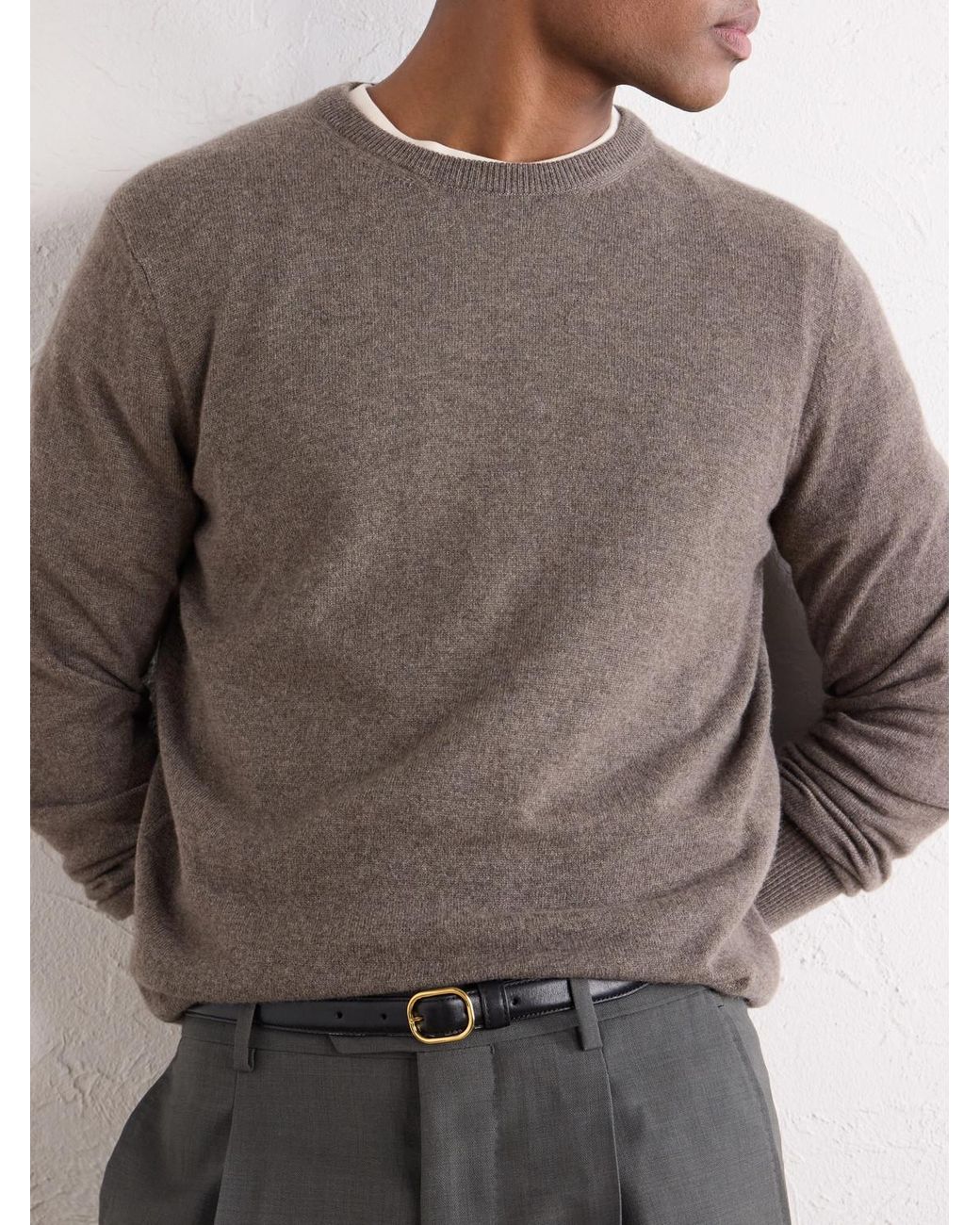 Rubinacci Gray Cashmere Sweater for men