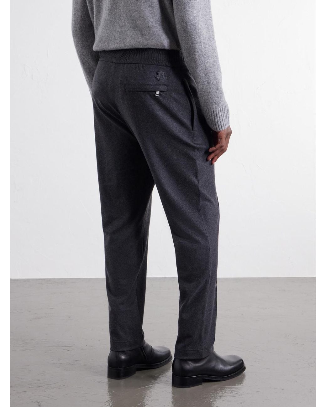 Moncler Gray Straight-Leg Mélange Stretch-Flannel Sweatpants for men