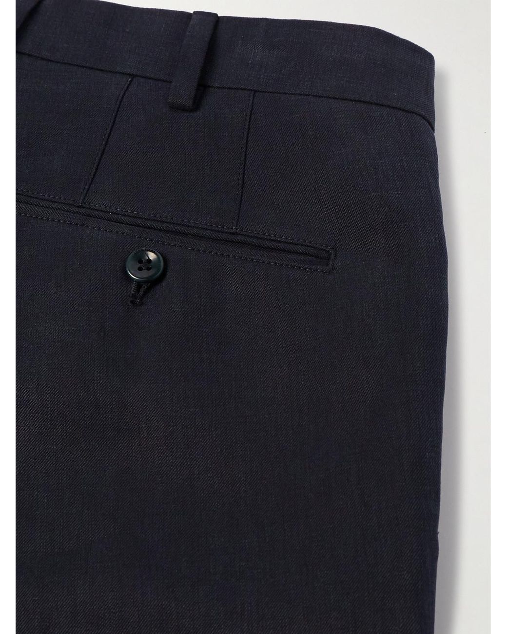 Loro Piana Blue Pantaflat Slim-Fit Straight-Leg Linen-Twill Suit Trousers for men