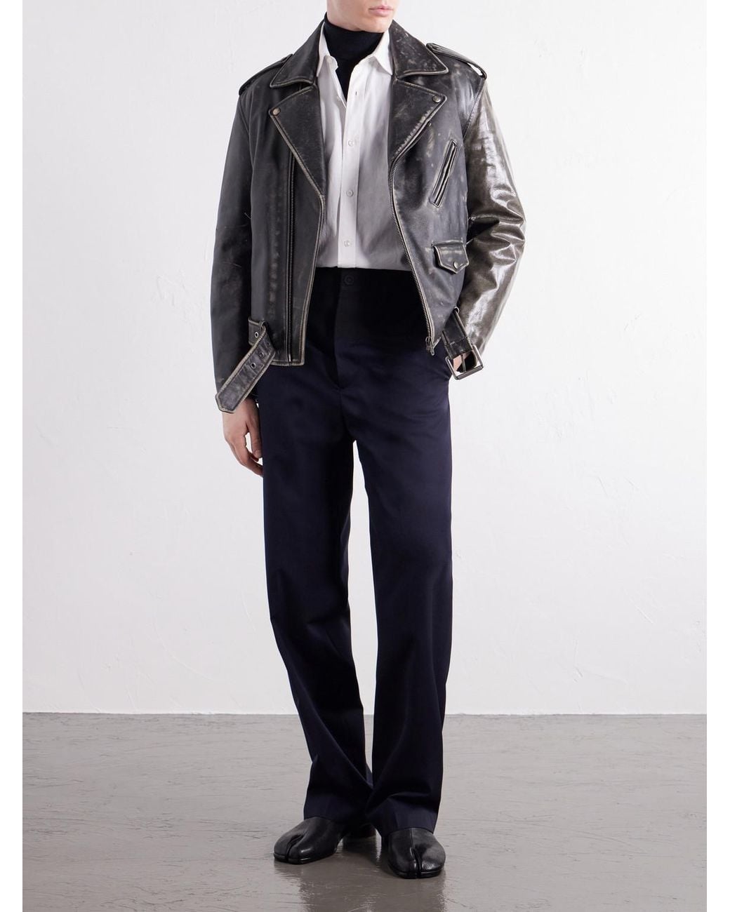 Maison Margiela Blue Insertion Straight-leg Patched Virgin Wool Trousers for men