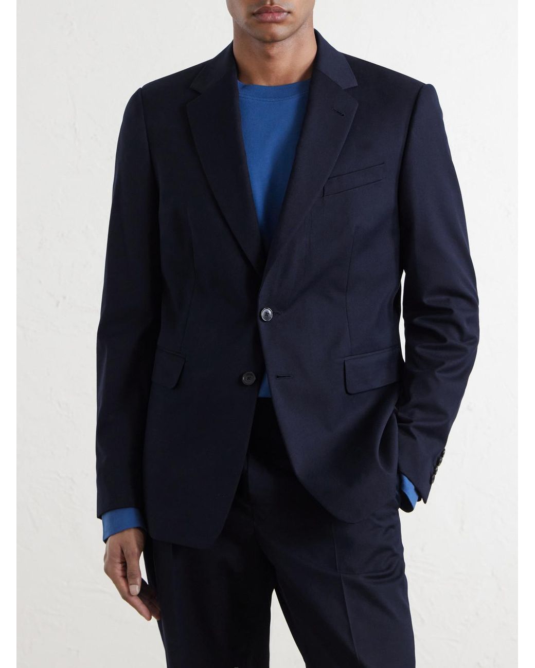 Dries Van Noten Blue Kayno Cotton And Wool-Blend Suit for men