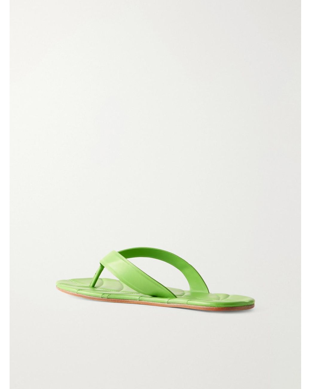 J.W. Anderson Green Leaf Logo-Debossed Leather Sandals for men