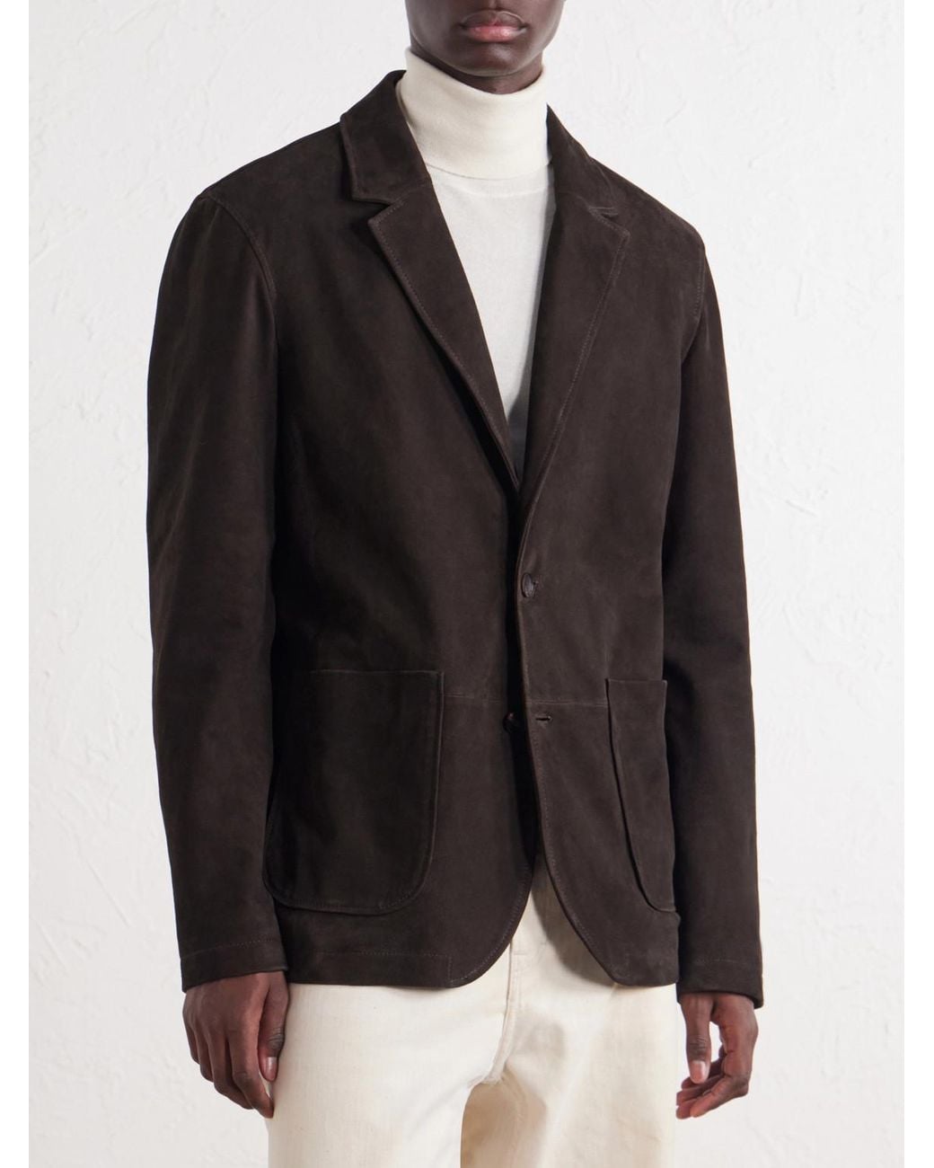 Mr P. Black Suede Suit Jacket for men