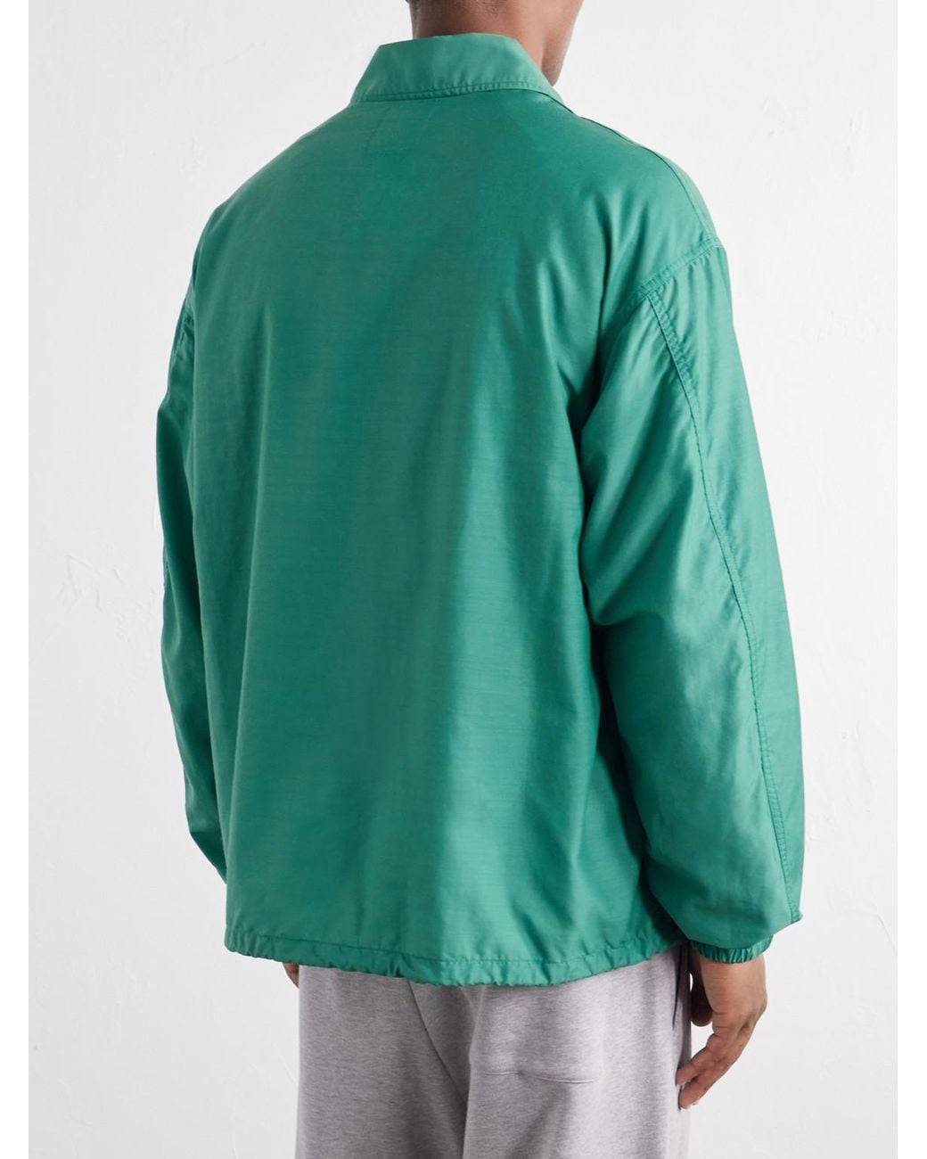 Visvim Green Windfall Embroidered Wool-Blend Jacket for men