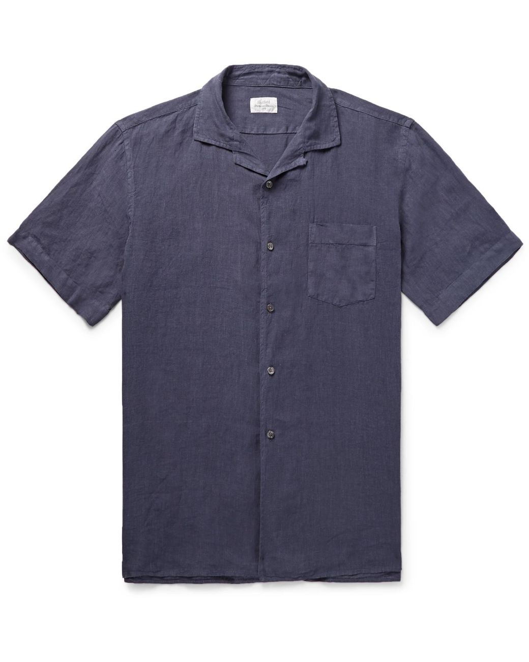 Hartford Campcollar Linen Shirt in Navy (Blue) for Men Lyst