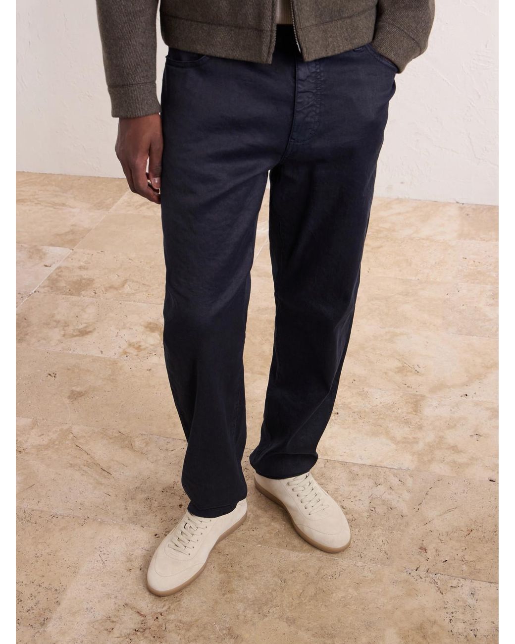 Zegna White 232 Leather-trimmed Suede Sneakers for men
