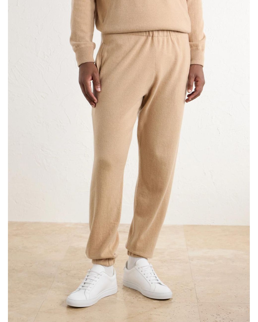 Ghiaia Natural Tapered Cashmere Sweatpants for men
