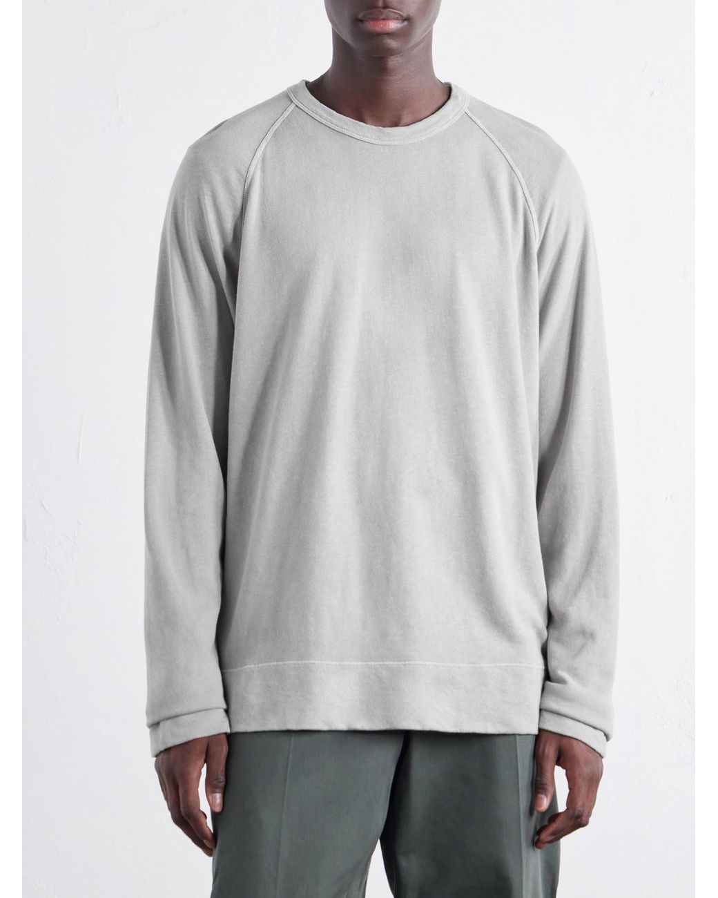 James Perse White Garment-Dyed Loopback Supima Cotton-Jersey Sweatshirt for men