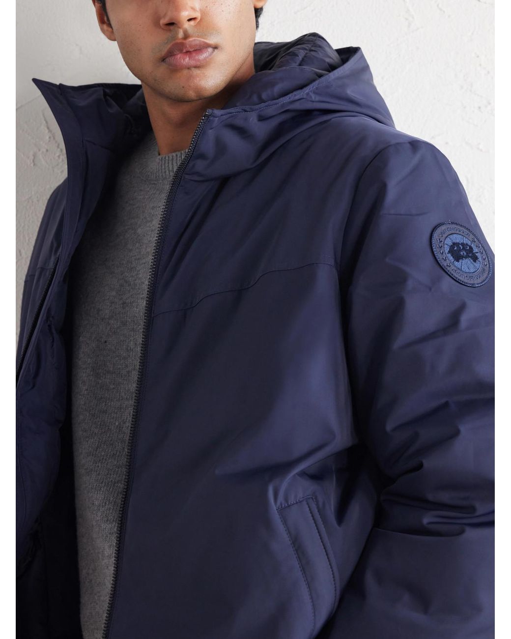 Canada Goose Blue Riverside Hooded Padded Shell Down Jacket for men