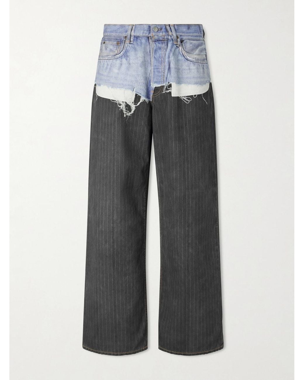 Acne Gray 1981 Straight-Leg Trompe L'Oeil Organic Jeans for men