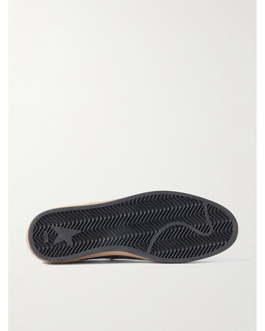 Golden Goose Deluxe Brand Brown Ball Star Distressed Suede-trimmed Leather Sneakers for men