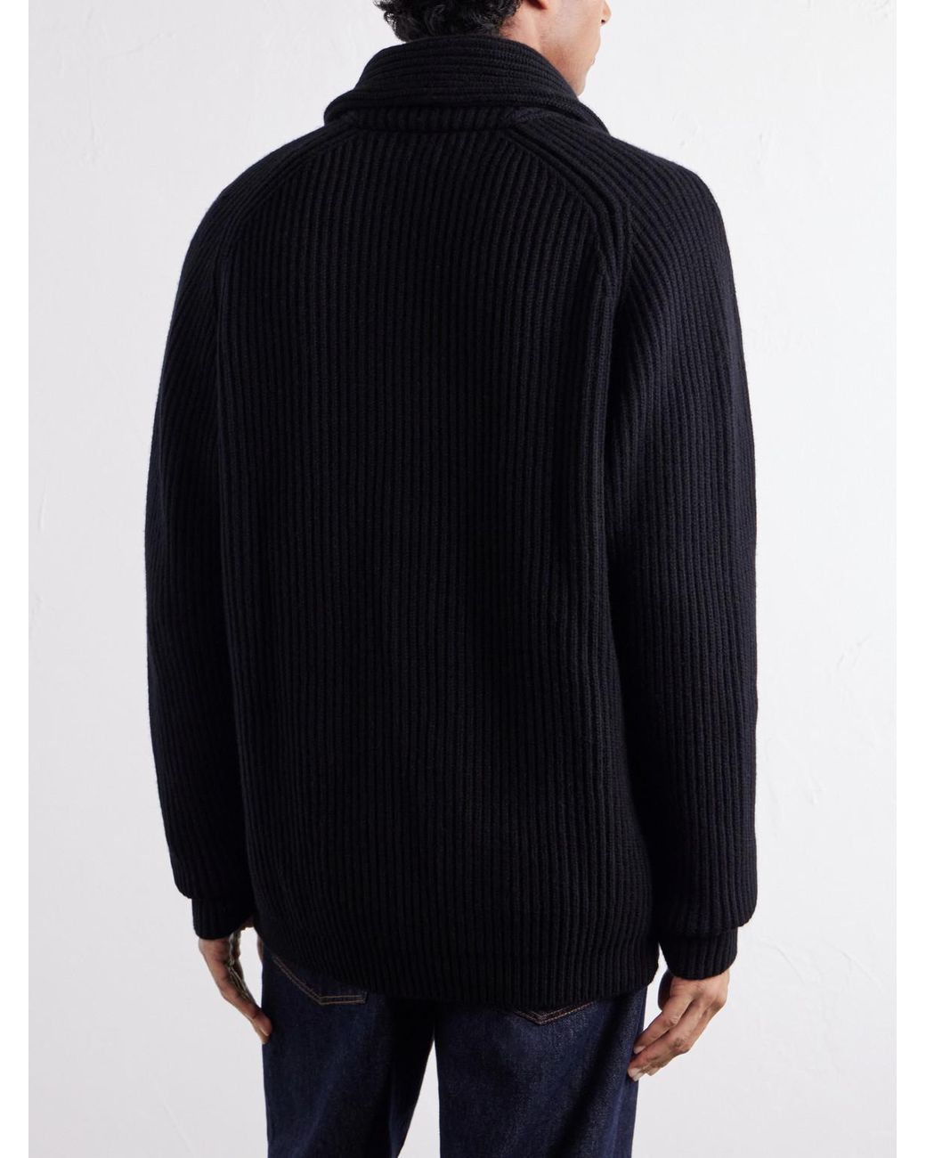 Begg x Co Blue Yacht Cashmere Cardigan for men