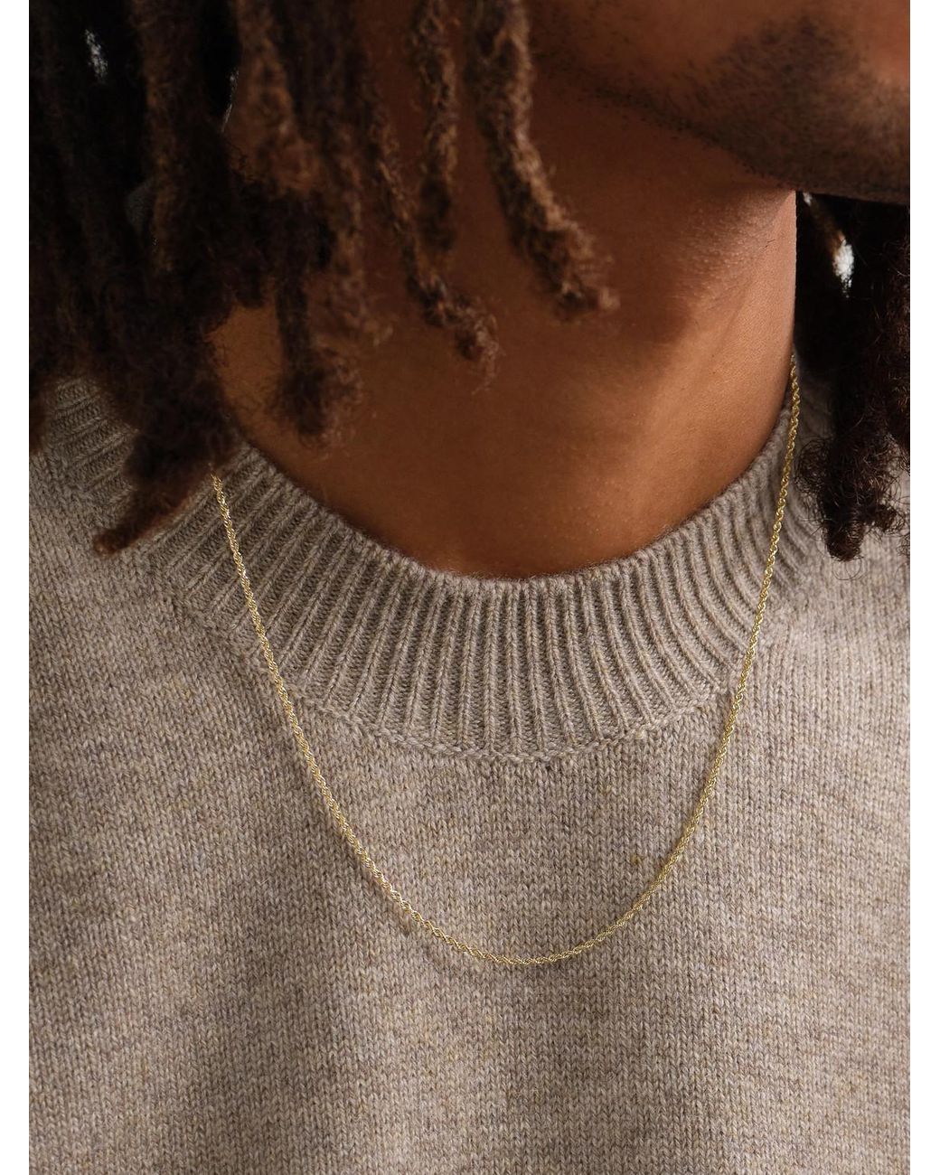 Alex Moss New York Black 20-Inch 14-Karat Rope Chain Necklace for men