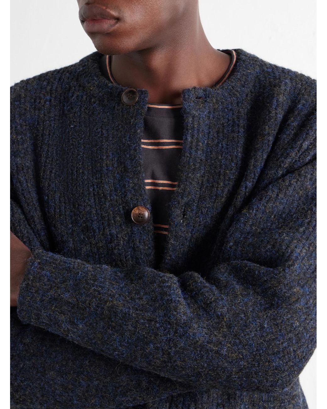 FRIZMWORKS Blue Knitted Cardigan for men