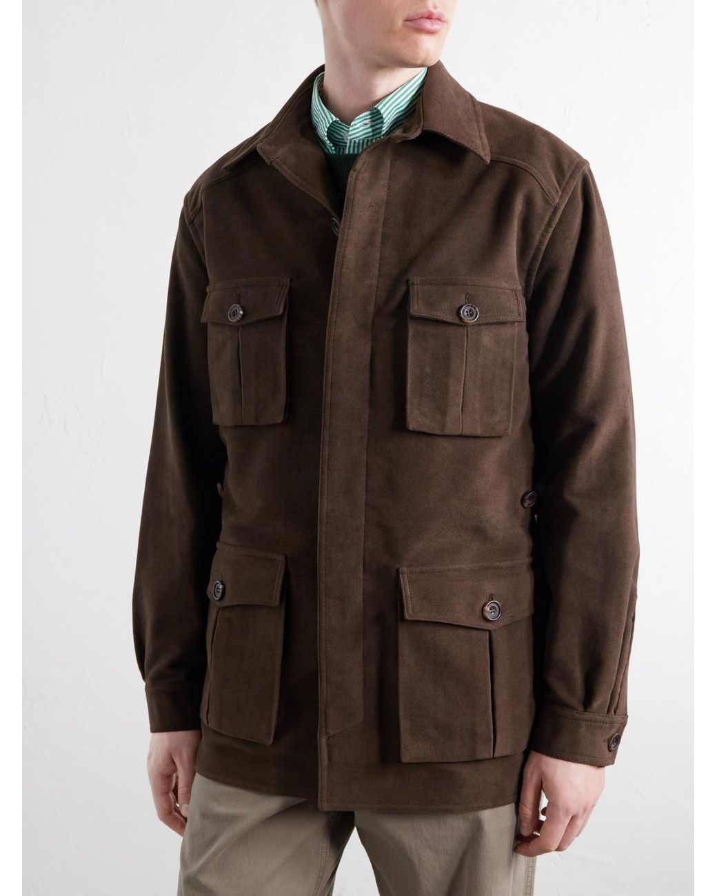 Anderson & Sheppard Brown Cotton-Corduroy Jacket for men
