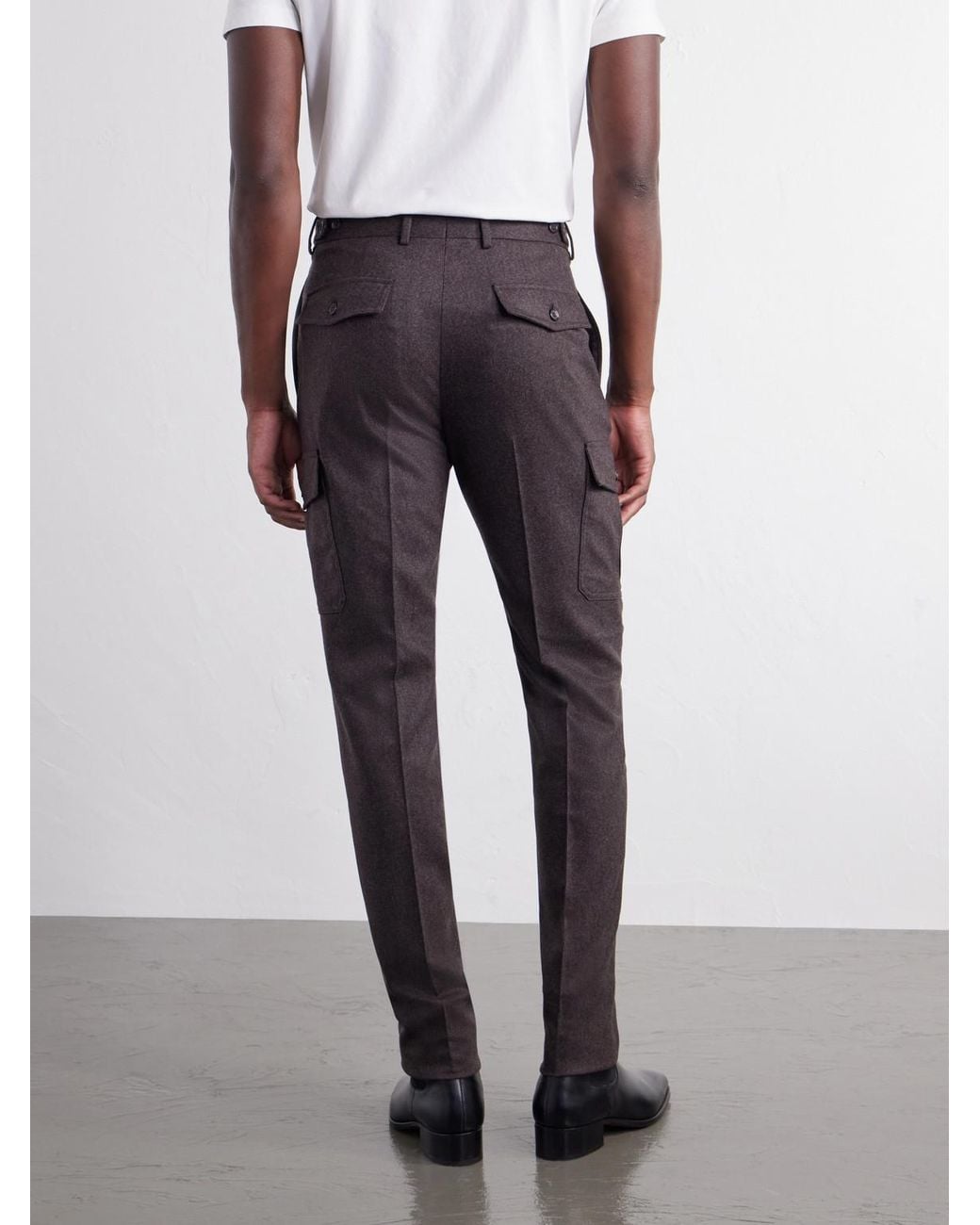 Slowear Gray Incotex Straight-leg Brushed Wool-blend Trousers for men