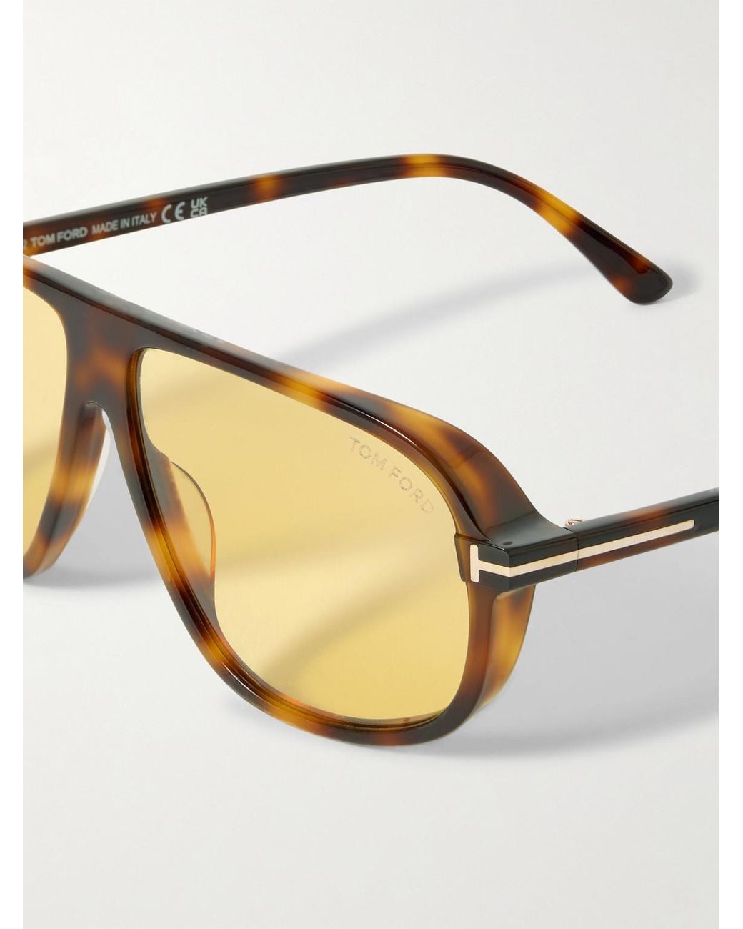 Tom Ford Natural Guillame Aviator-Style Acetate Sunglasses for men