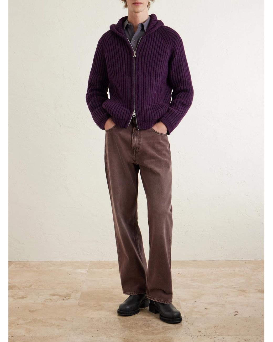 Our Legacy Brown Third Cut Straight-leg Pigment-dyed Jeans for men