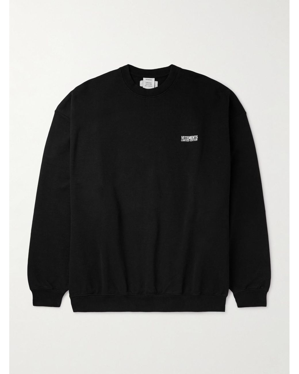 Vetements Logo embroidered Cotton blend Jersey Sweatshirt in Black