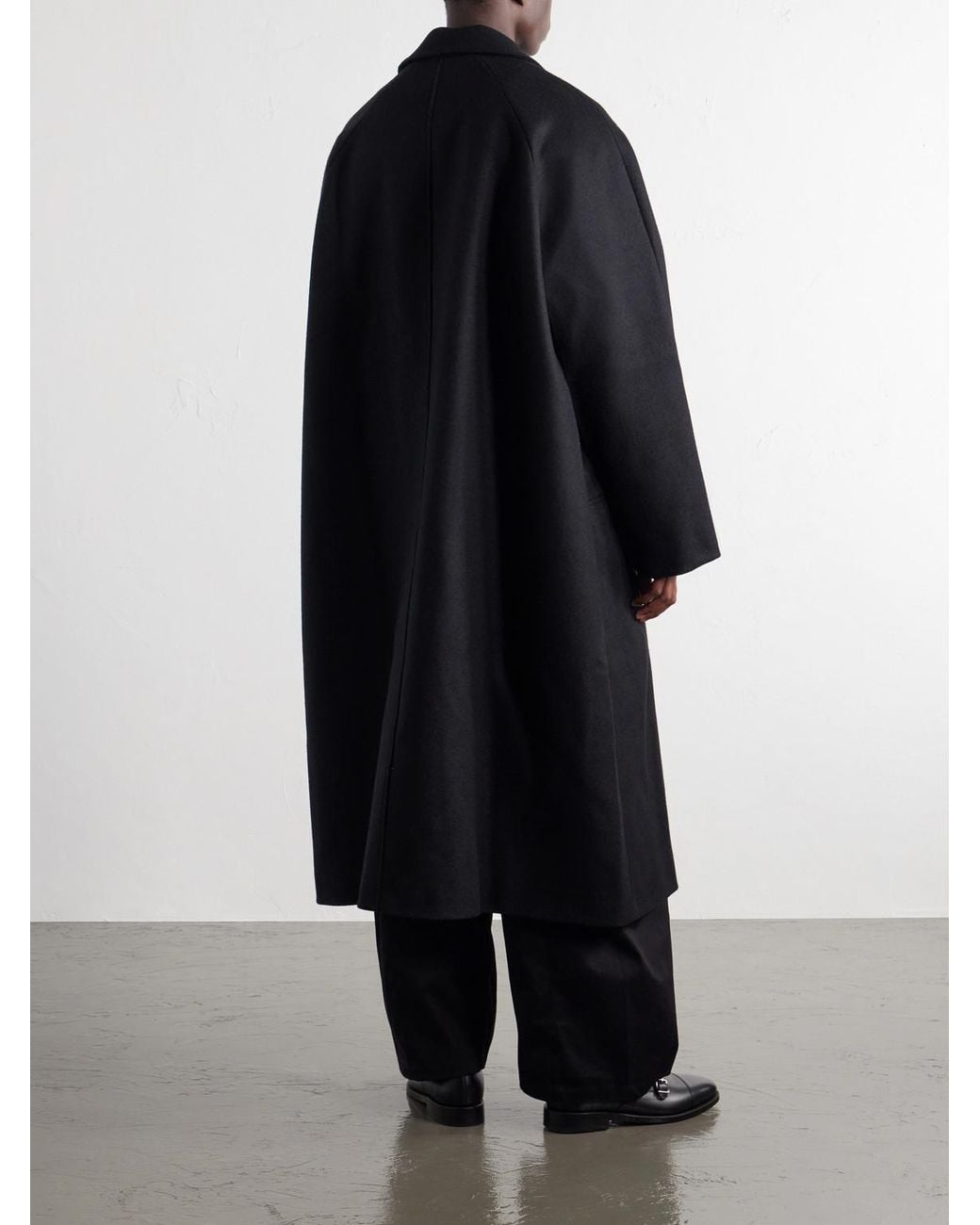 SAGE NATION Blue Takeshi Melton Wool Coat for men