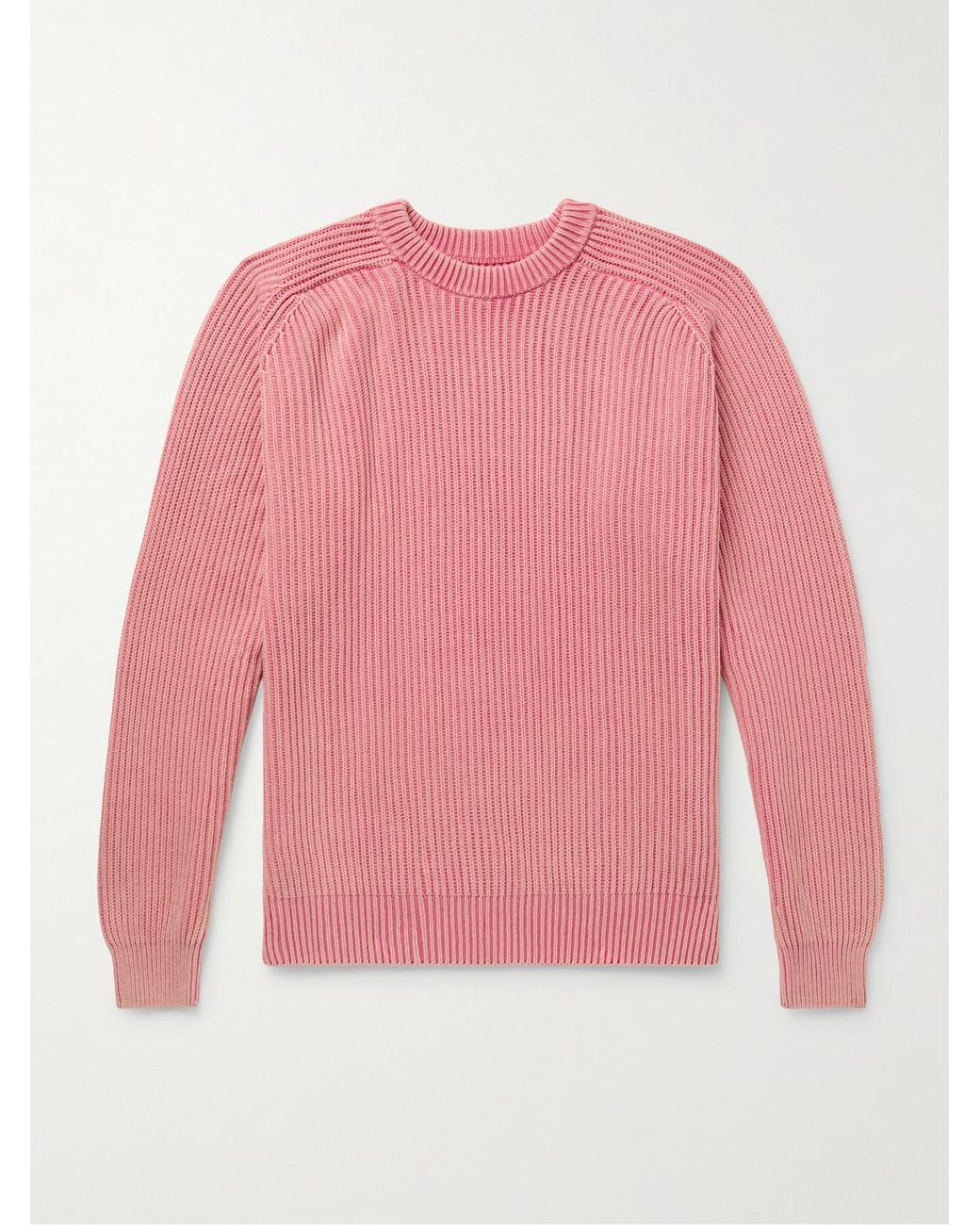 Noah Summer Shaker Ribbed Cotton Sweater in Pink for Men Noah Summer Shaker Ribbed Cotton Sweater in Pink for Men