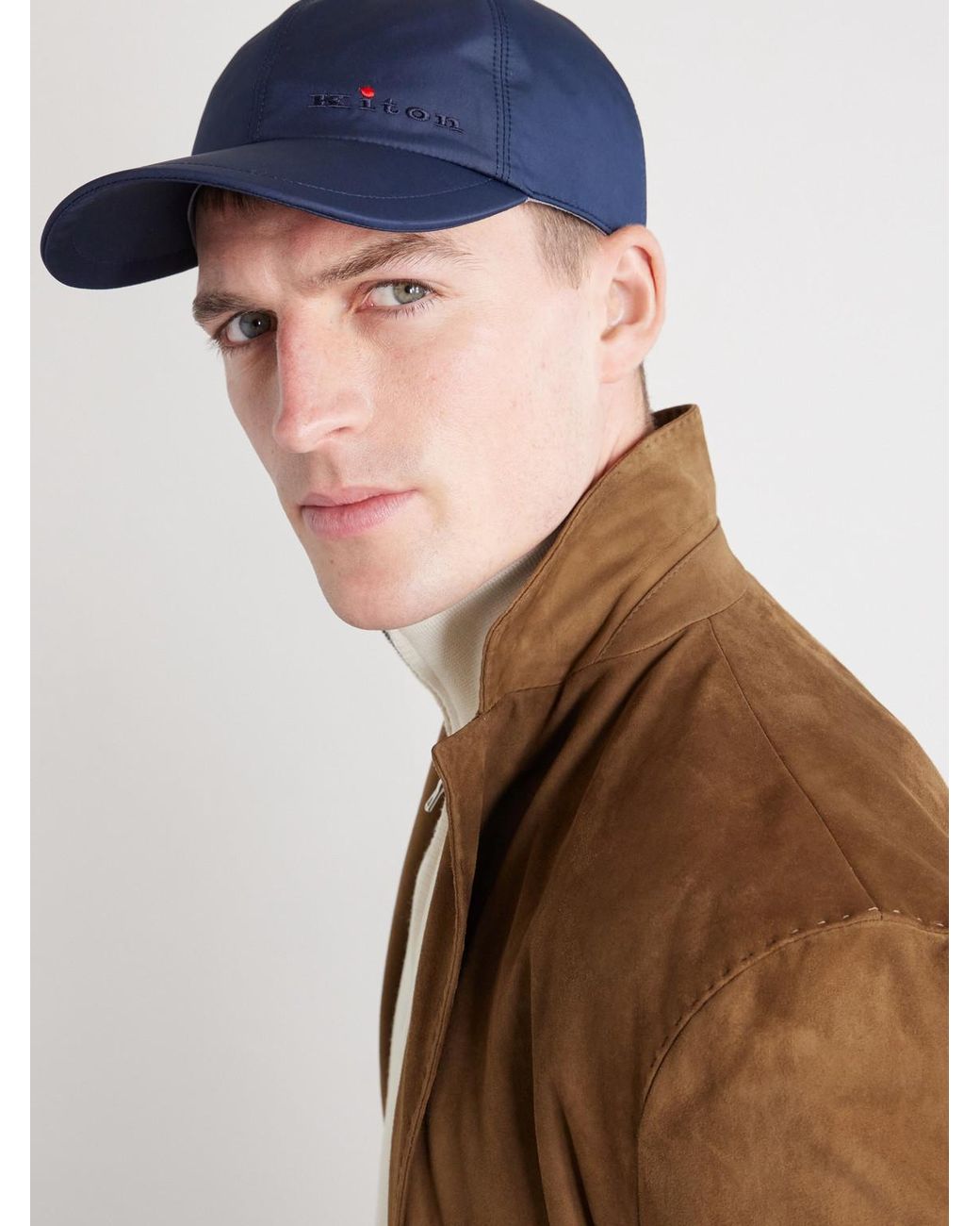 Kiton Blue Logo-Embroidered Shell Cap for men