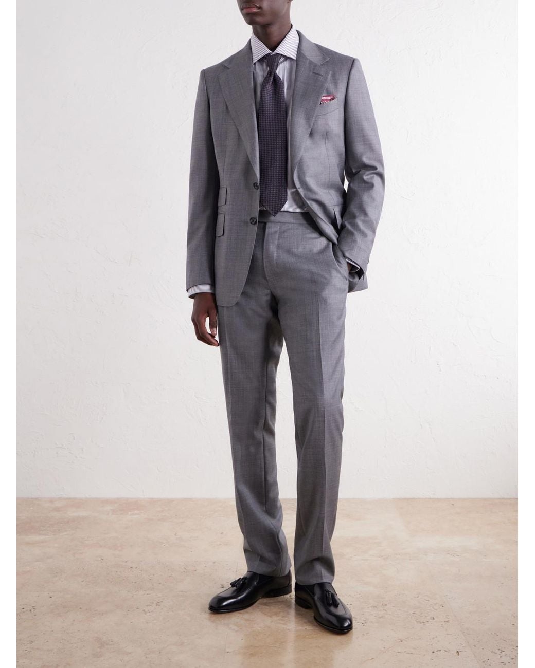 Brioni Blue Striped Cotton-Poplin Shirt for men