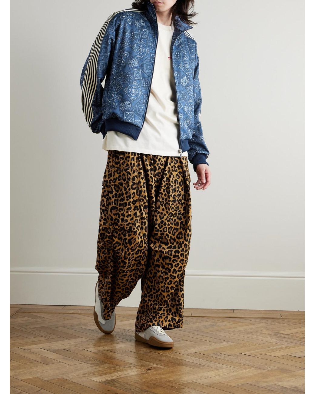Kapital Blue Cookie Bandana-print Striped Shell Track Jacket for men