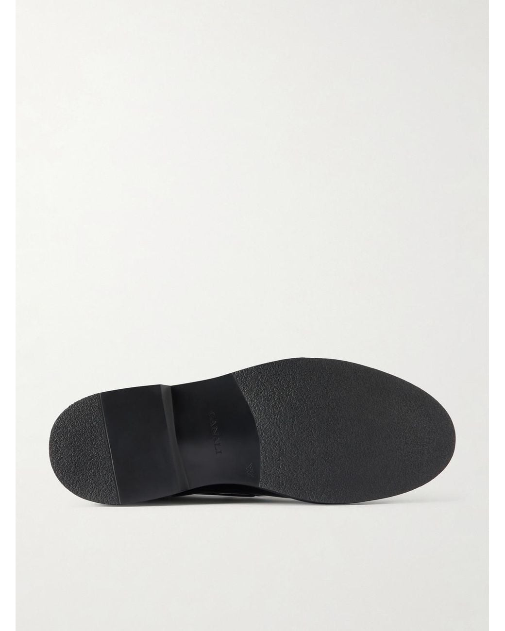 Canali Black Tasseled Leather Loafers for men