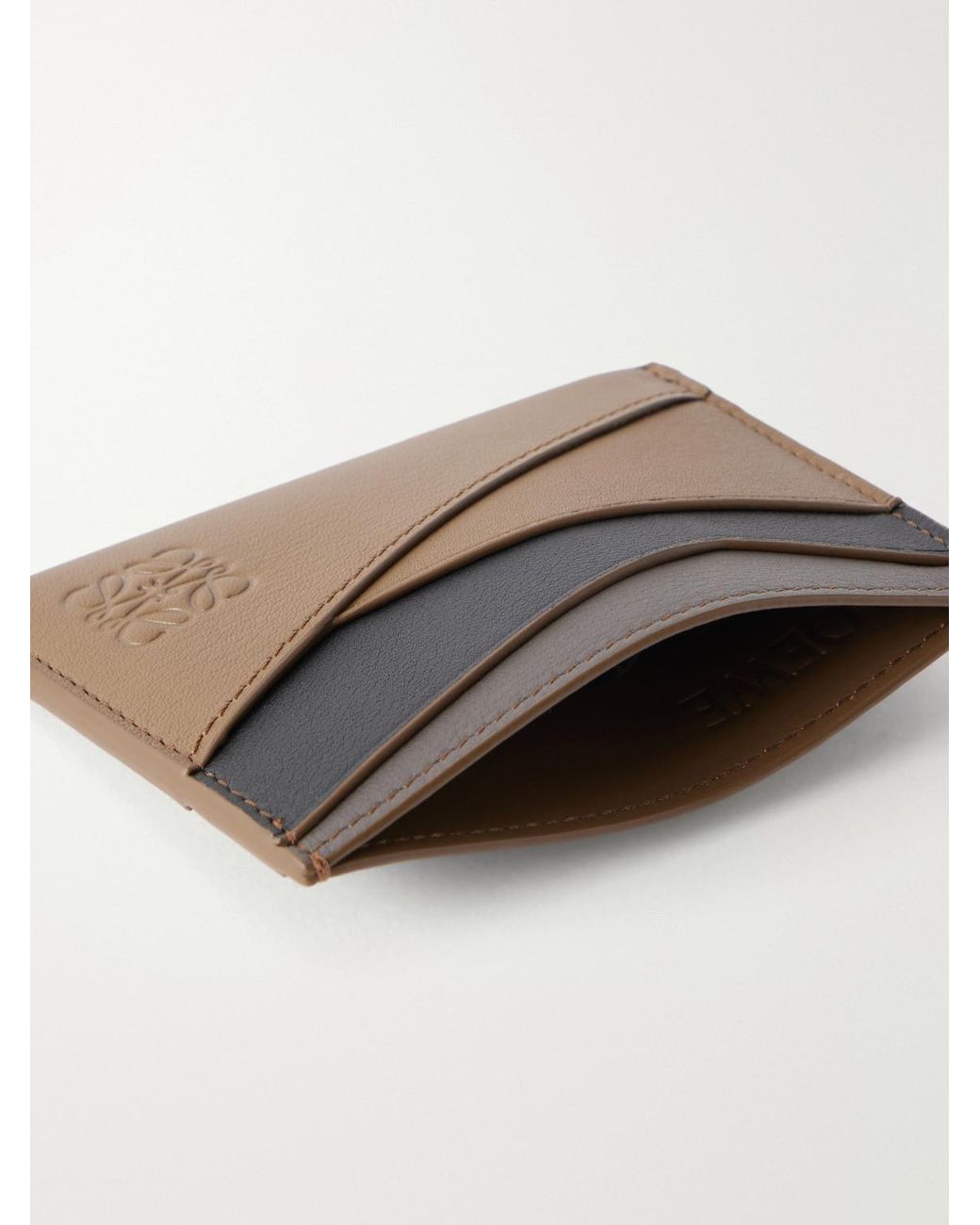 Loewe Natural Puzzle Edge Anagram-Embossed Leather Cardholder for men