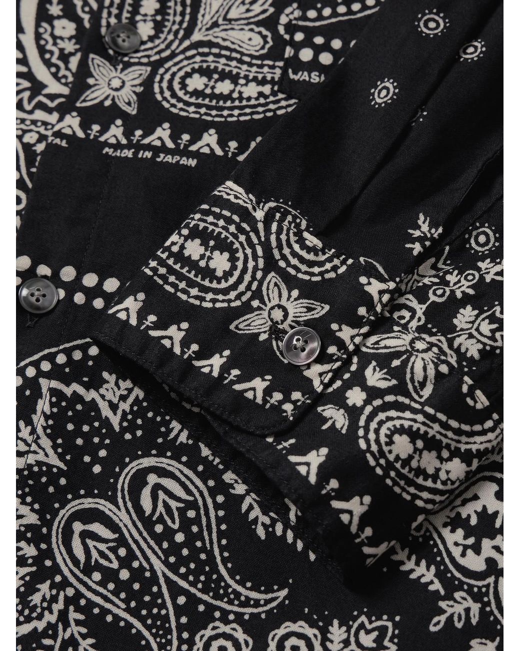 Kapital Black Bandana-Print Patchwork Cotton-Gauze Shirt for men