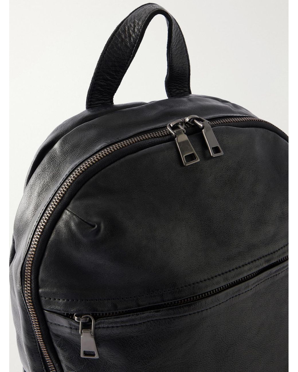 Officine Creative Black Recruit/19 Full-Grain Leather Backpack for men