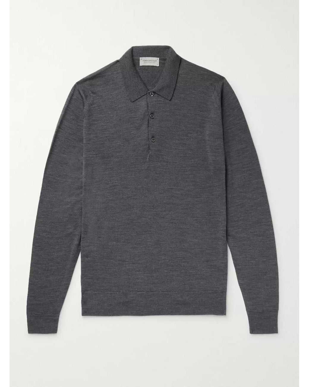 John Smedley Gray Belper Slim-fit Merino Wool Polo Shirt for men
