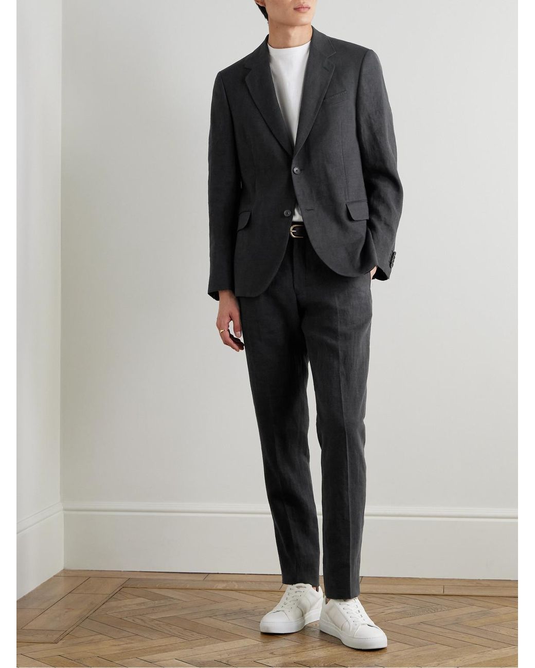 Mr P. Black Regular-Fit Linen Suit Jacket for men