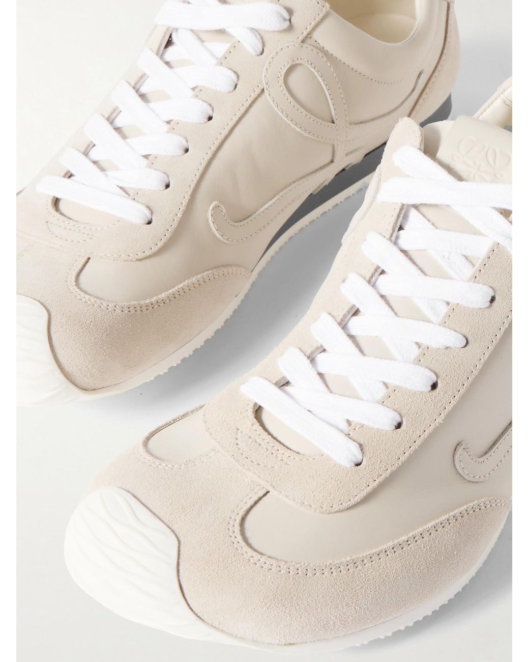 Loewe Natural Ballet Runner 2.0 Suede-trimmed Leather Sneakers for men