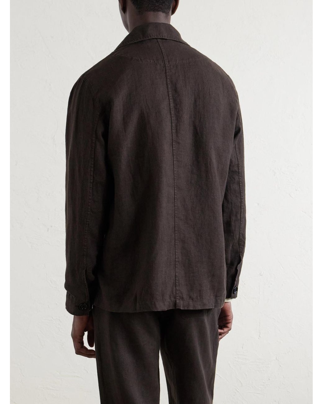 Oliver Spencer Black Camberwell Linen Suit Jacket for men