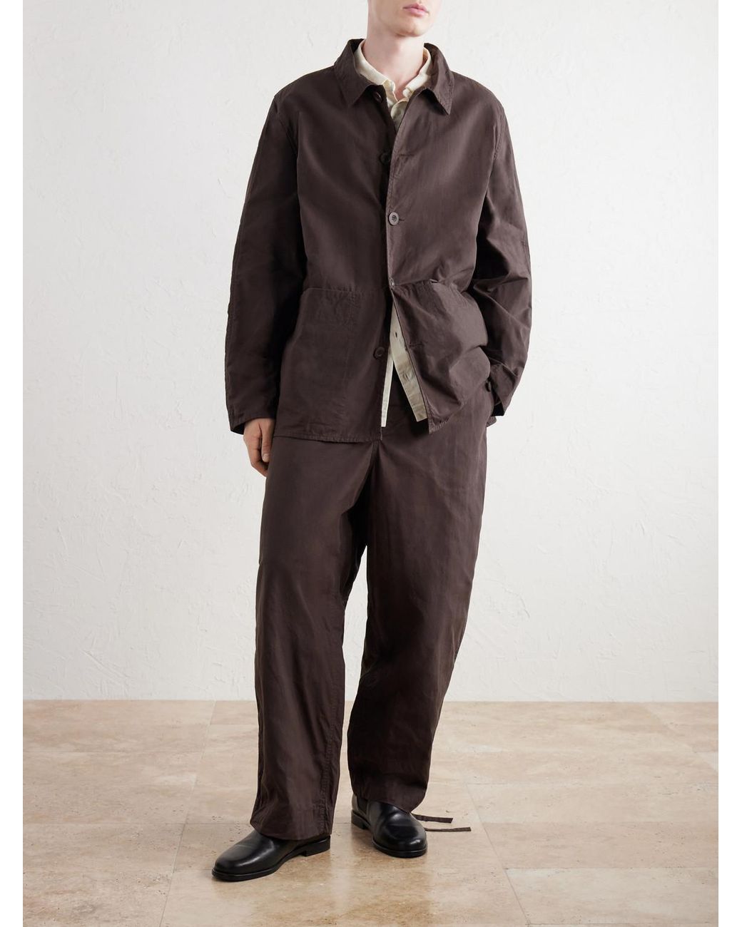 Casey Casey Brown Hugo Waxed Cotton Jacket for men