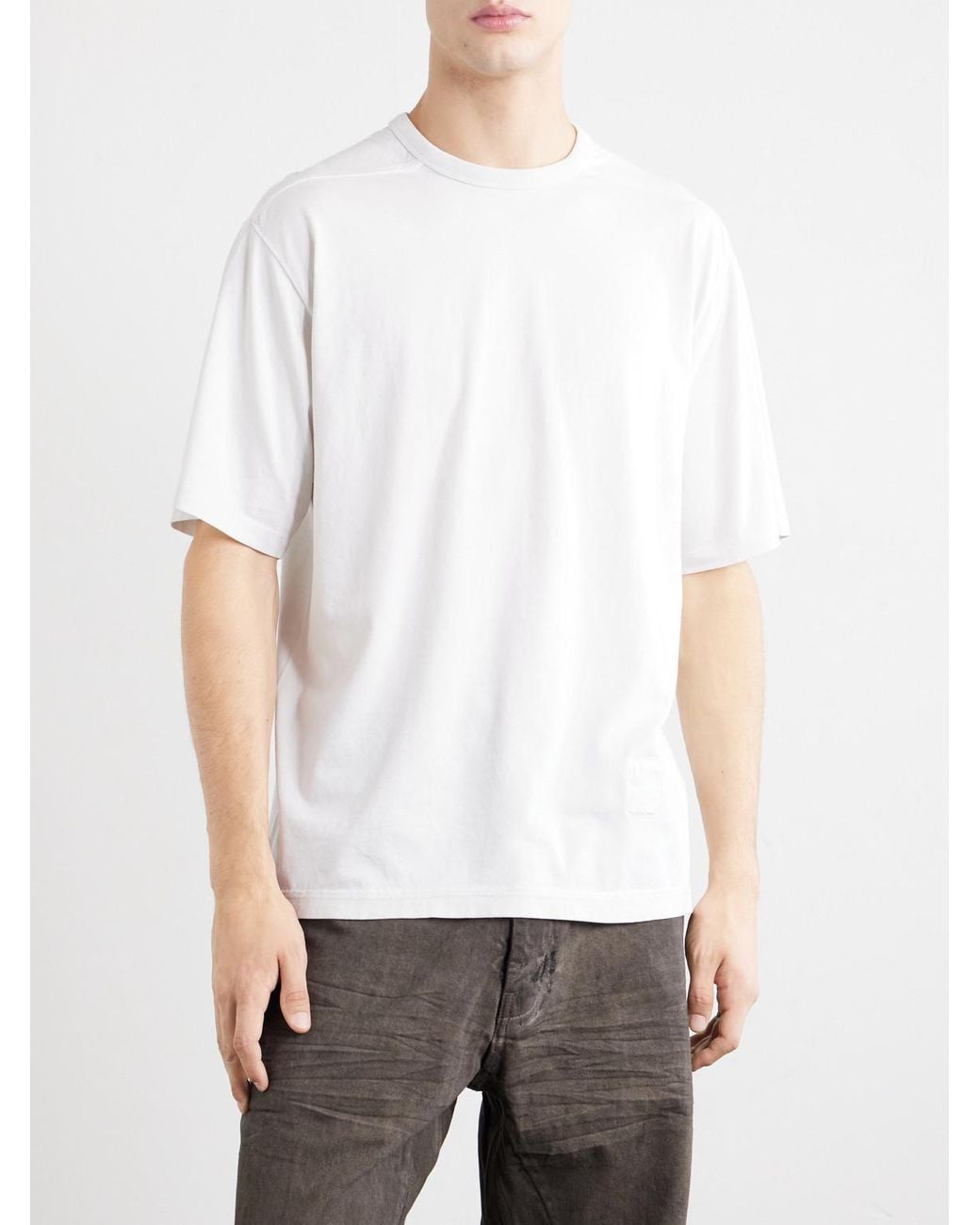 Rick Owens White Brad Cotton-Jersey T-Shirt for men