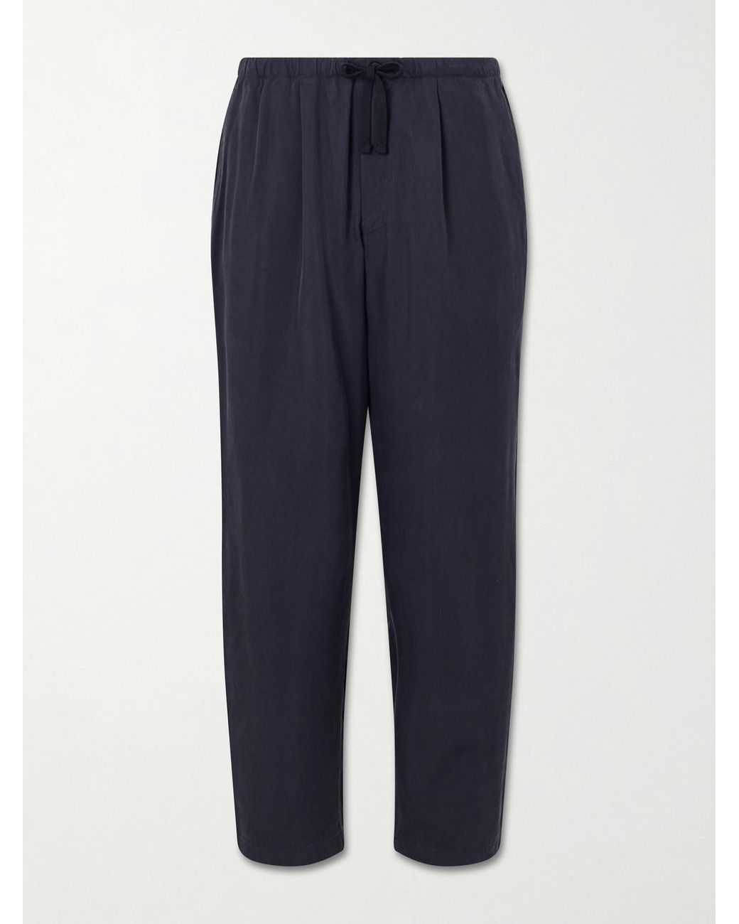 Kaptain Sunshine Blue Straight-leg Silk-gabardine Drawstring Trousers for men