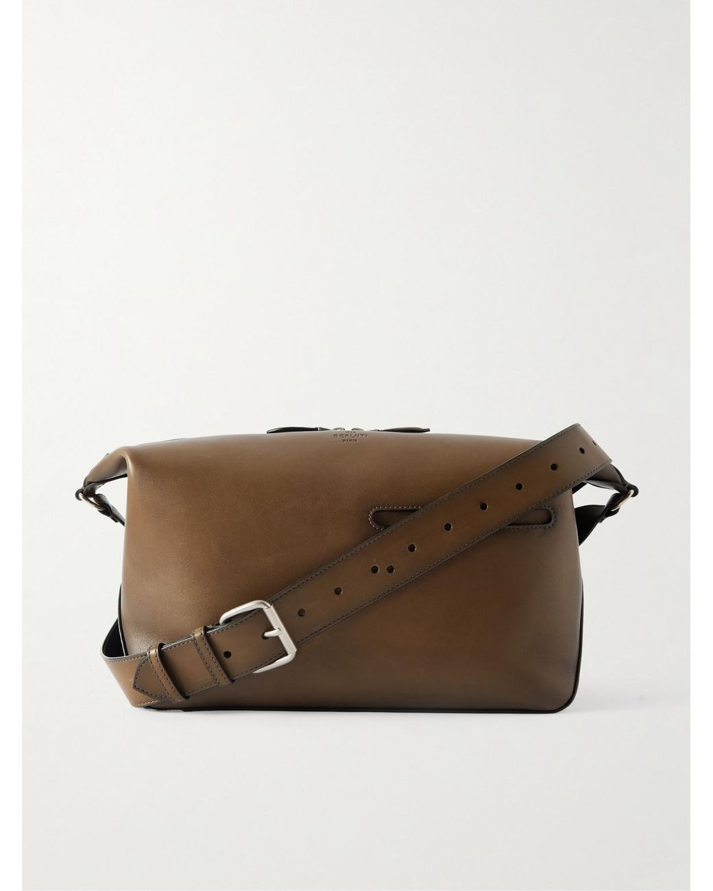 Berluti Brown Toujours Soft Leather Messenger Bag for men