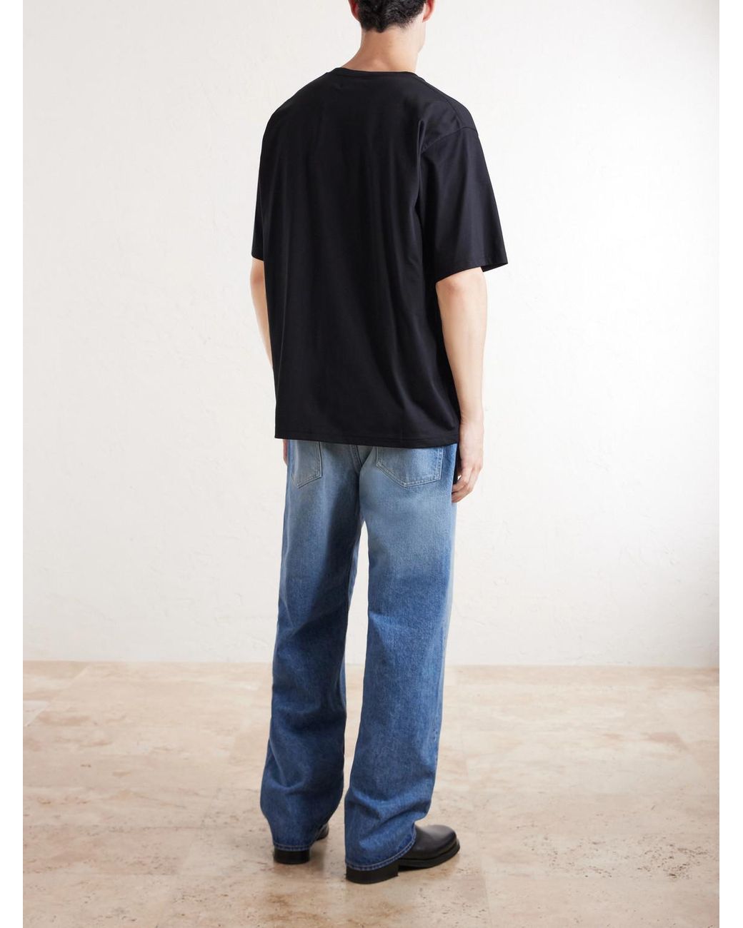 Ssstein Black Suvin Cotton-Jersey T-Shirt for men