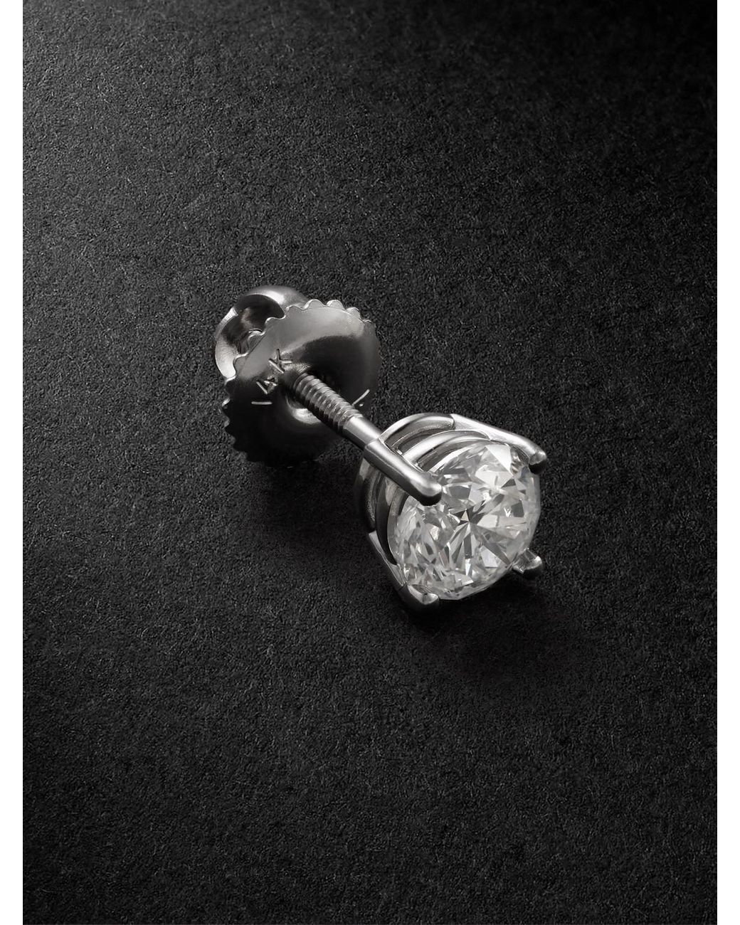 Alex Moss New York Black 14-Karat Diamond Single Earring for men