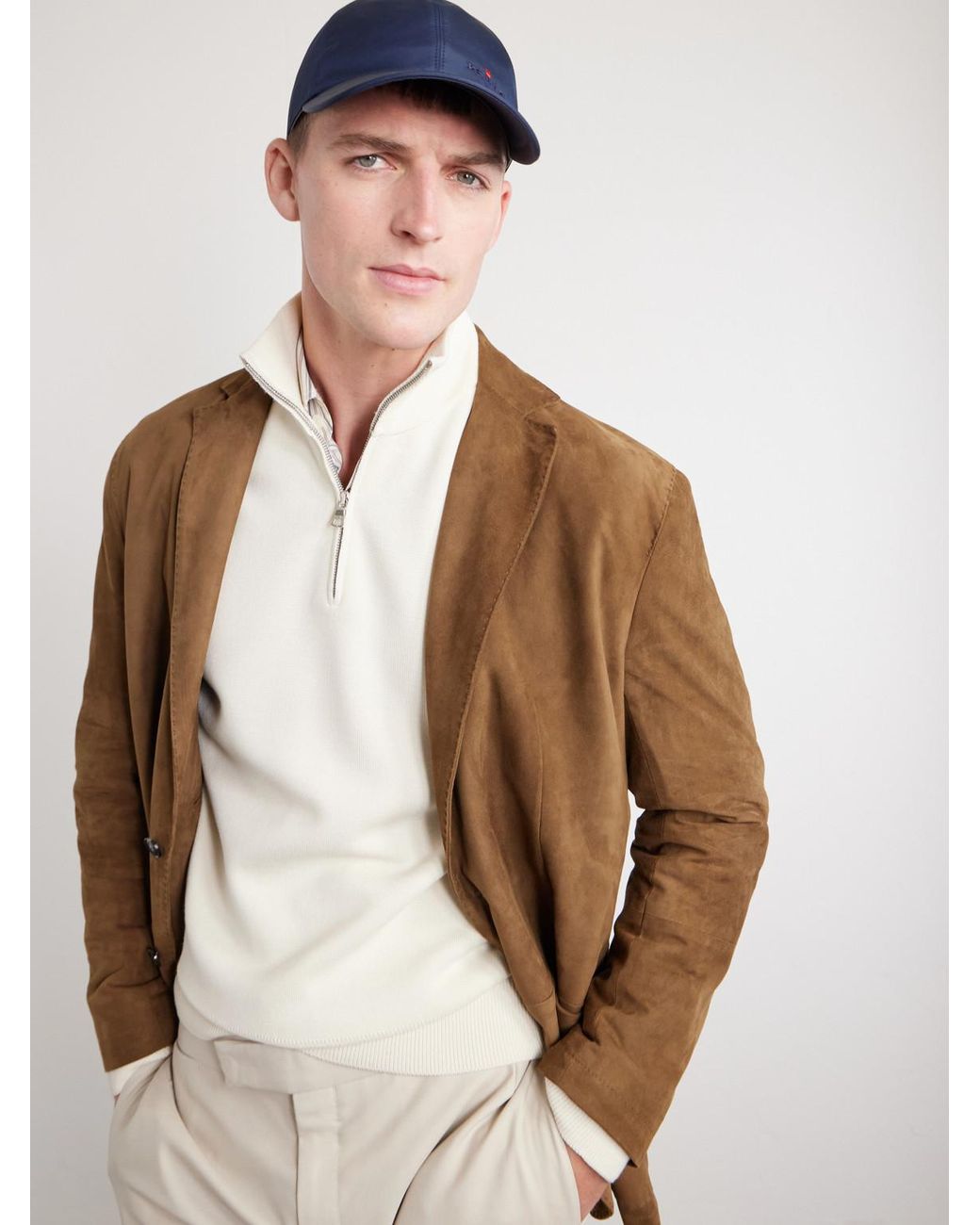 Kiton Blue Logo-Embroidered Shell Cap for men